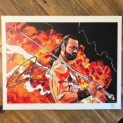 Drew McIntyre Metal SIGNED 11x14 Rob Schamberger Art Print