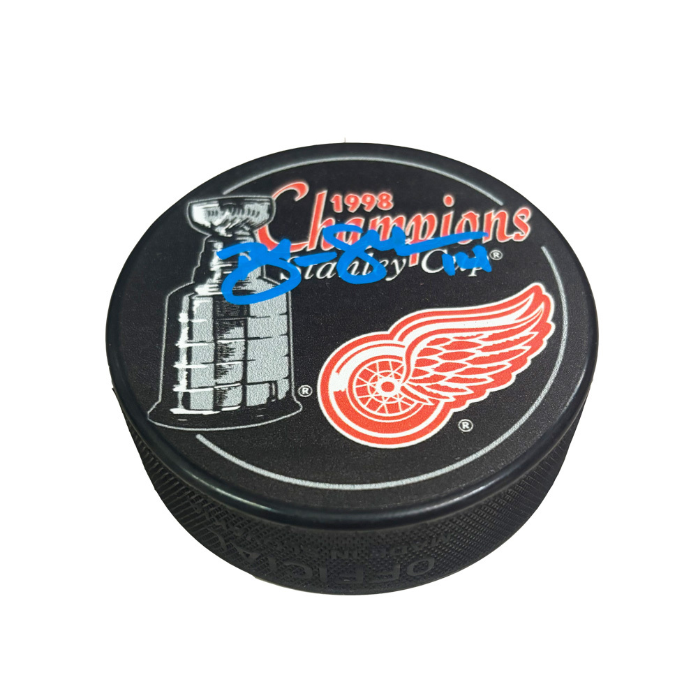 BRENDAN SHANAHAN Signed 1998 Stanley Cup Champions Puck - Detroit Red Wings