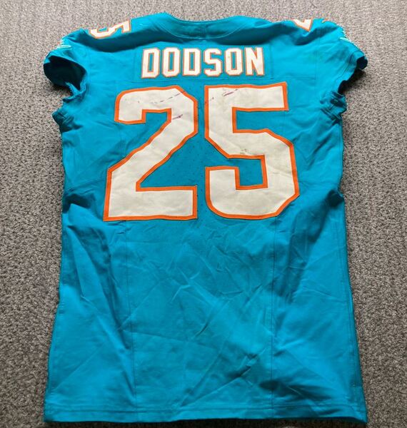 Madrid Game - Dolphins Tyrel Dodson Game Worn Jersey (11/16/2025) Size W...