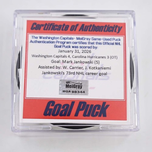 Image of Jankowski, Mark - Carolina Hurricanes - January 31, 2026 at Washington Capitals (Capitals Logo)
