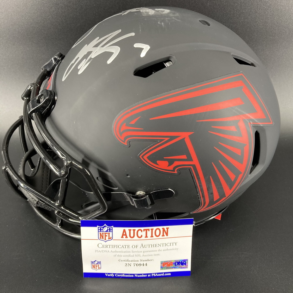 NFL Falcons Eclipse Helmet Signed by Grady Jarret and Younghoe Koo