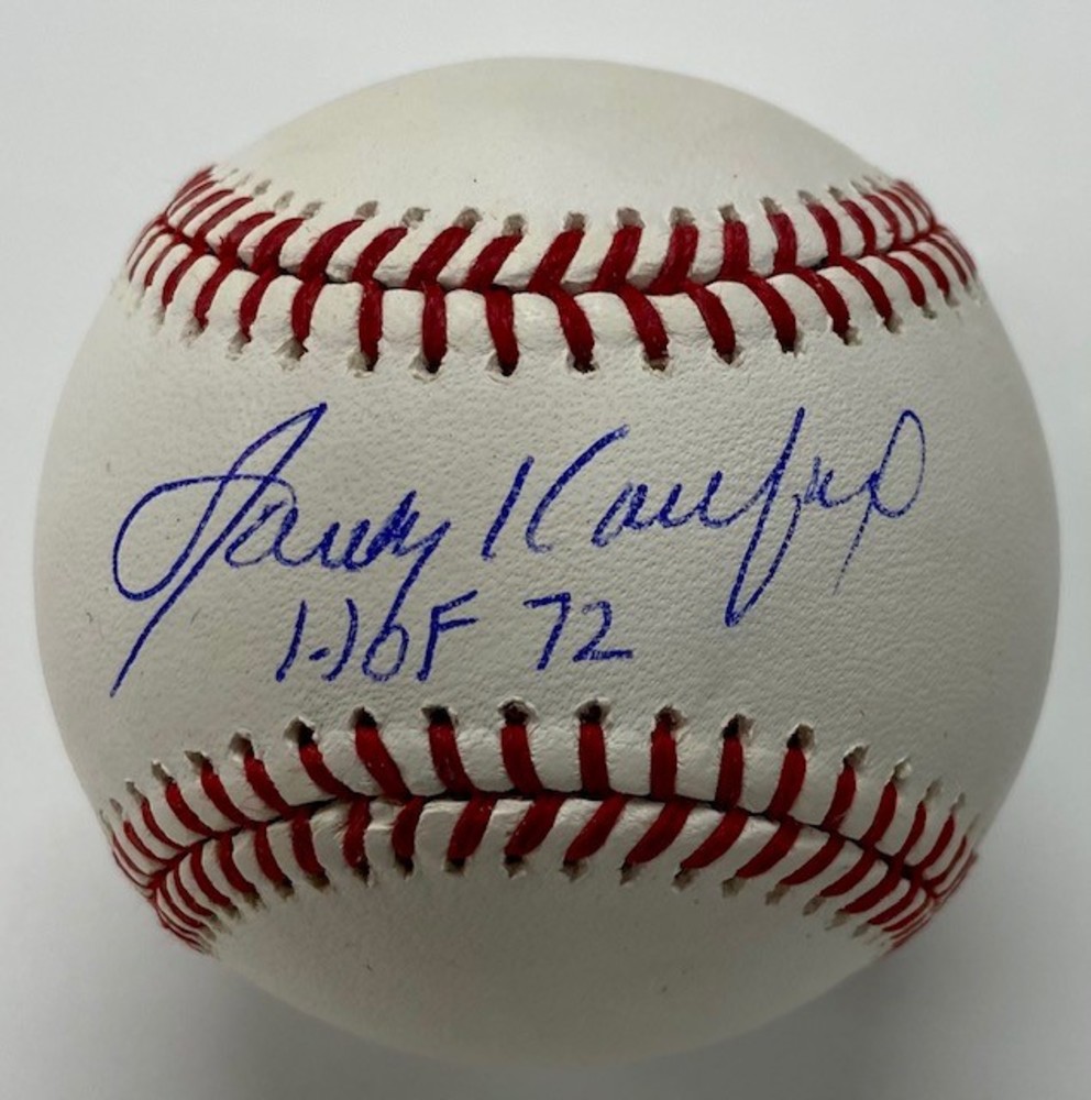Sandy Koufax Autographed "HOF 72" Baseball | MLB Auctions