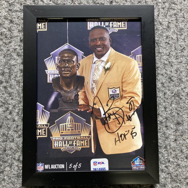 HOF - Raiders Tim Brown NFL Auction Exclusive Signed 5x7 Framed Photo In...
