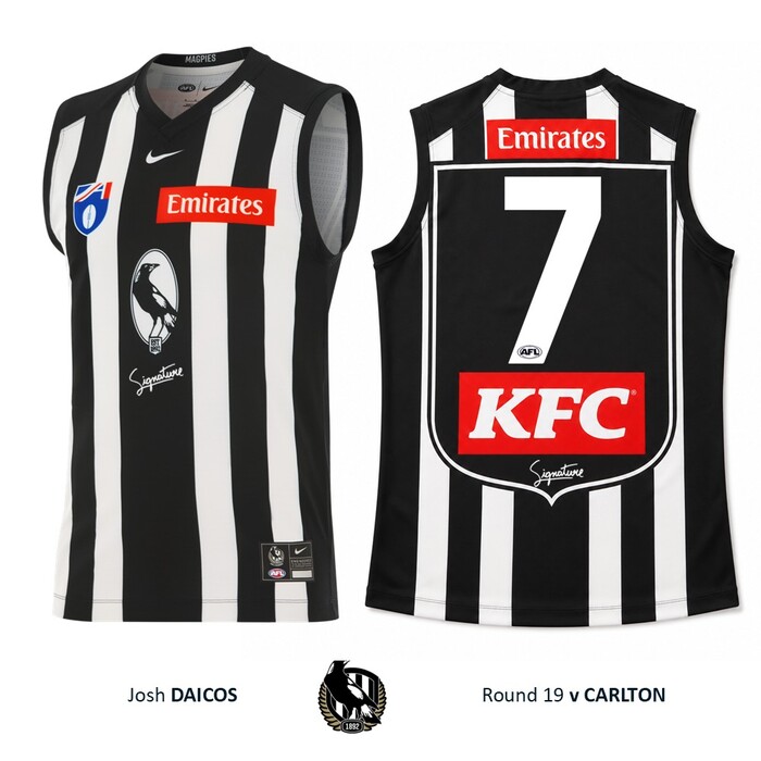 Photo of Josh Daicos #7 Collingwood 2026 Retro Guernsey Guernsey