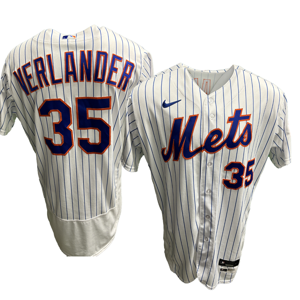 Justin Verlander #35 - Team Issued White Pinstripe Jersey