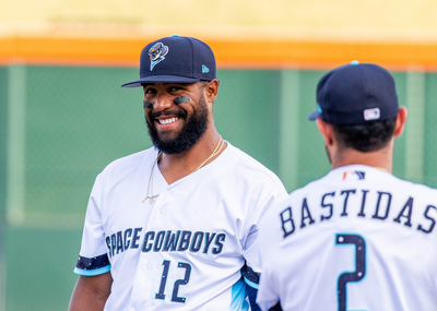 #18 Cesar Salazar -Space Cowboys Home White Game Worn Jersey, autographed