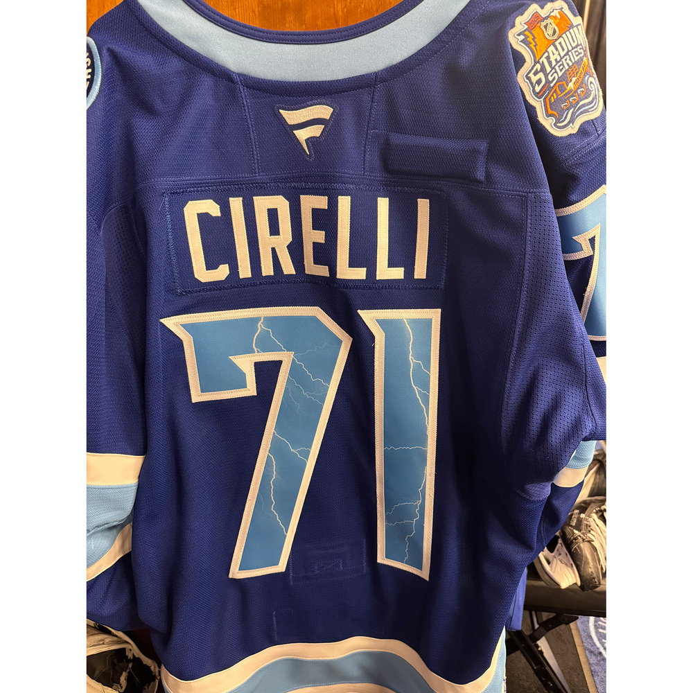 Anthony Cirelli Tampa Bay Lightning #71 2026 NHL Stadium Series Game-Used Blue Jersey - Worn During the 1st Period on February 1, 2026 - Size 56