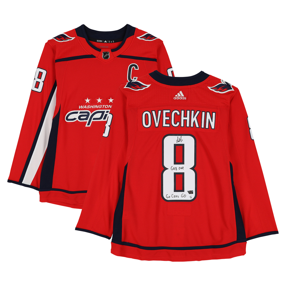 Alex Ovechkin Washington Capitals Autographed Red Adidas Jersey with Multiple Inscriptions - Limited Edition 1 of 1 