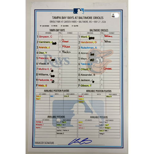 Game-Used or Autographed All Products | Tampa Bay Rays Auctions