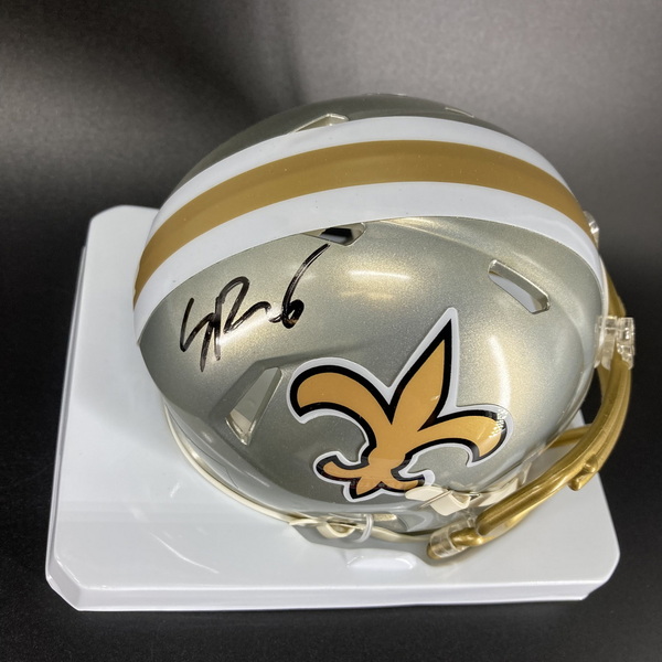 NFL - Saints Spencer Rattler Signed Flash Mini Helmet