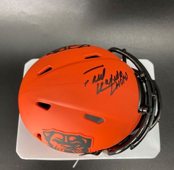 HOF - Browns Paul Warfield Signed Rave Mini Helmet