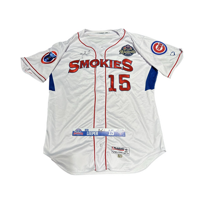 Ben Leeper Game Worn Covenant Health Park Opening Day Jersey and Locker Tag #15 Size LL