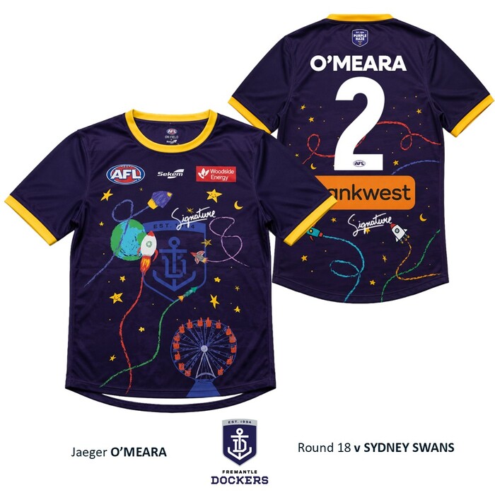 Photo of Jaeger O'Meara #2 Fremantle 2026 Starlight Foundation Warm Up Tee