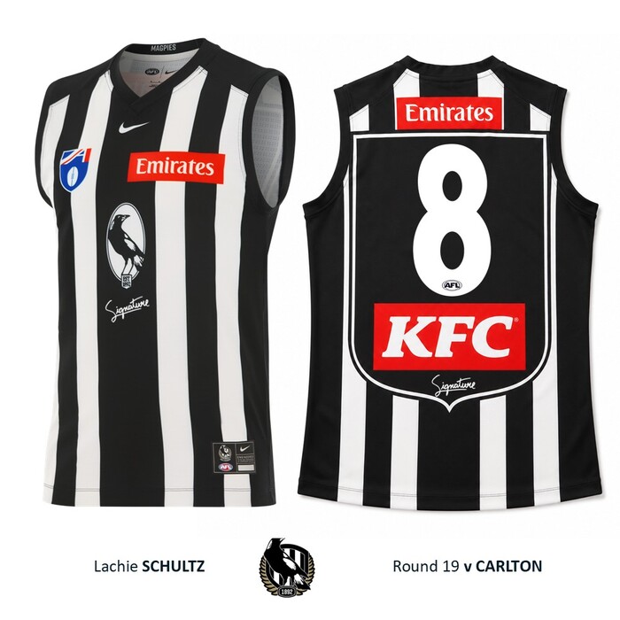 Photo of Lachie Schultz #8 Collingwood 2026 Retro Guernsey Guernsey