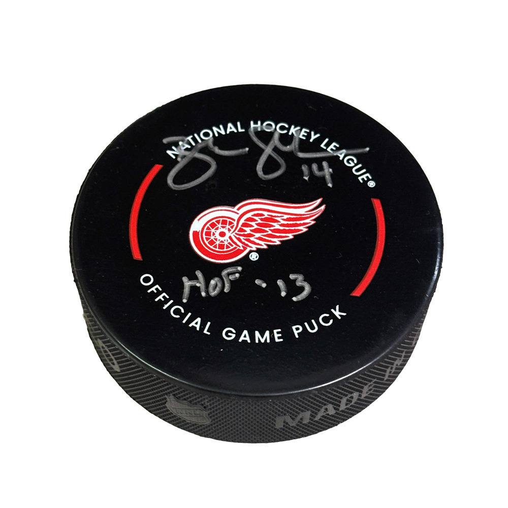 BRENDAN SHANAHAN Signed Detroit Red Wings Official Game Puck - HOF'13