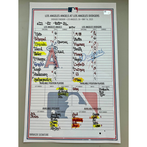 Replica Lineup Card Shohei Ohtani Autographed Angels Framed Jersey | MLB Auctions