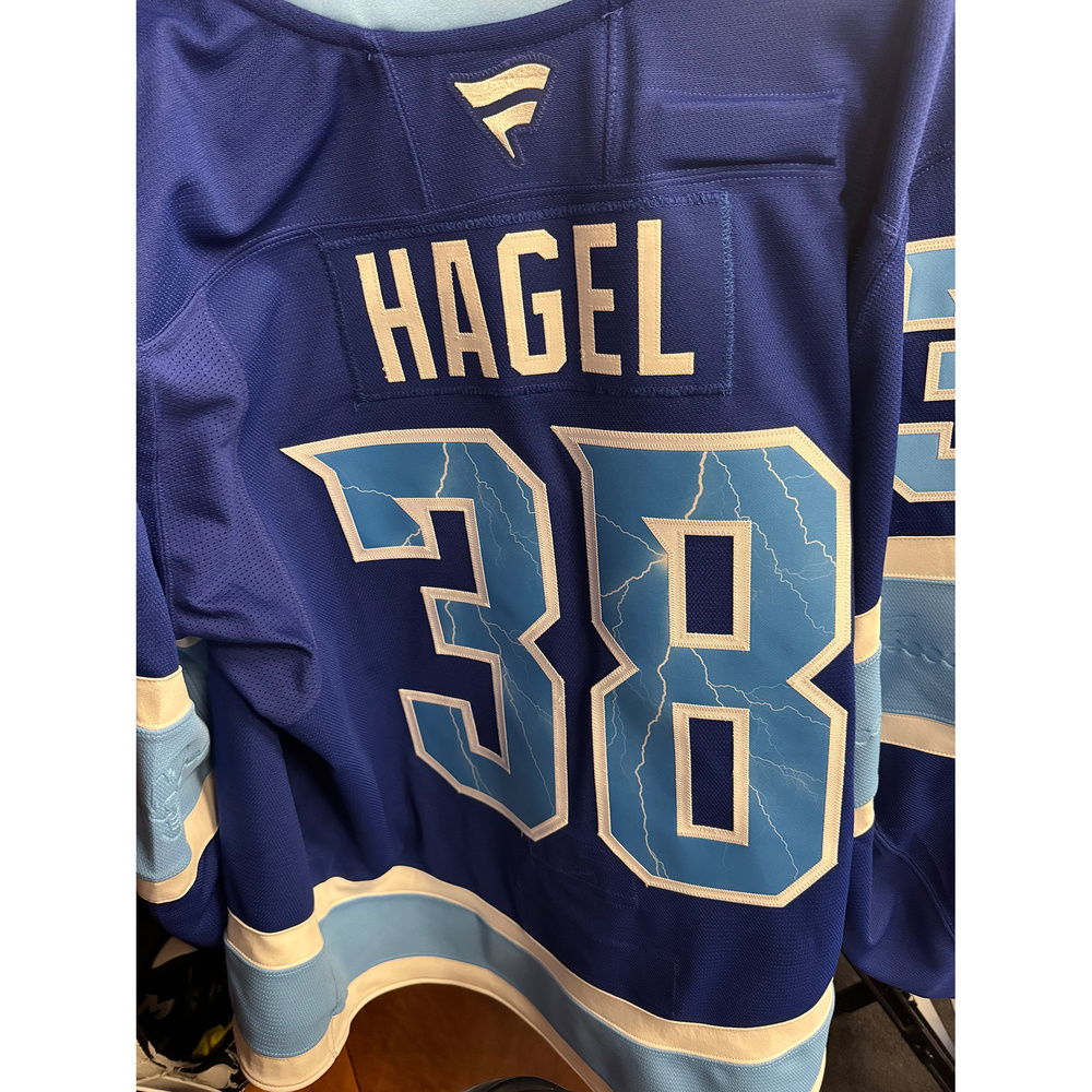 Brandon Hagel Tampa Bay Lightning #38 2026 NHL Stadium Series Game-Used Blue Jersey - Worn During the 1st Period on February 1, 2026 - Size 56