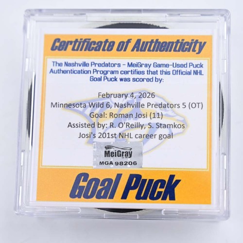 Image of Josi, Roman - Nashville Predators - February 4, 2026 vs. Minnesota Wild (Predators Logo)