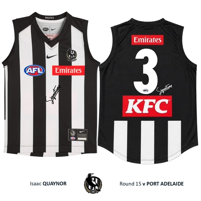Photo of Isaac Quaynor #3 Collingwood 2026 Home Guernsey