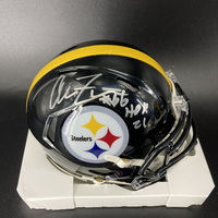 HOF - Steelers Alan Faneca Signed Mini Helmet with HOF 21 Inscription