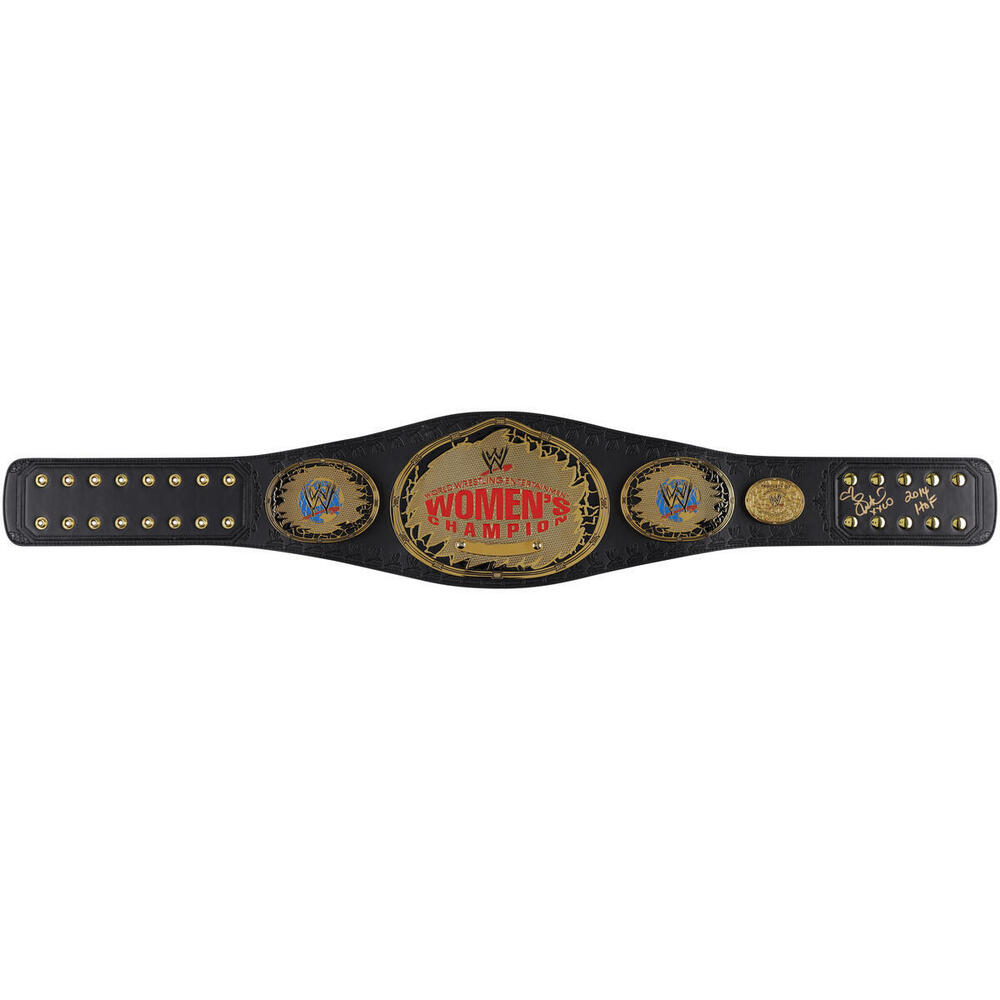 Lita Autographed Women's Championship Attitude Era Replica Title Belt with Inscription