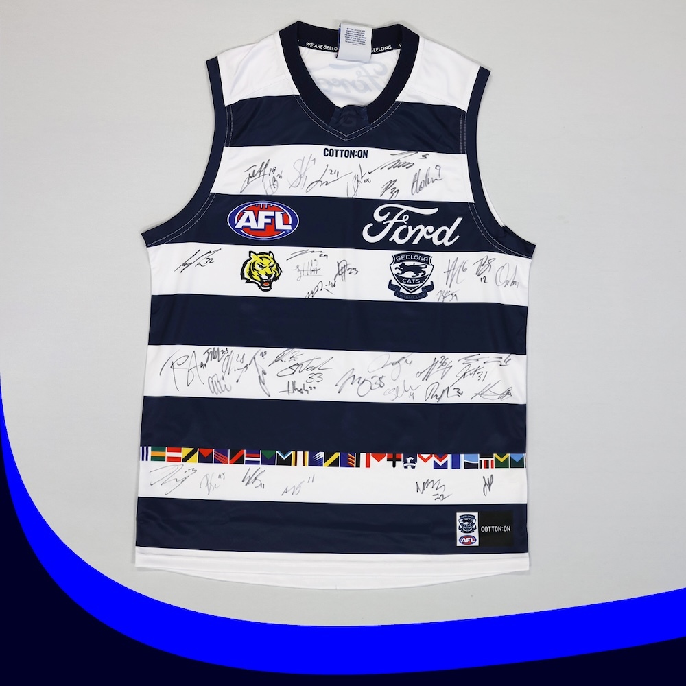 TORQUAY -   2025 Regional Round Guernsey with Torquay logo signed by the 2026 AFL Team 