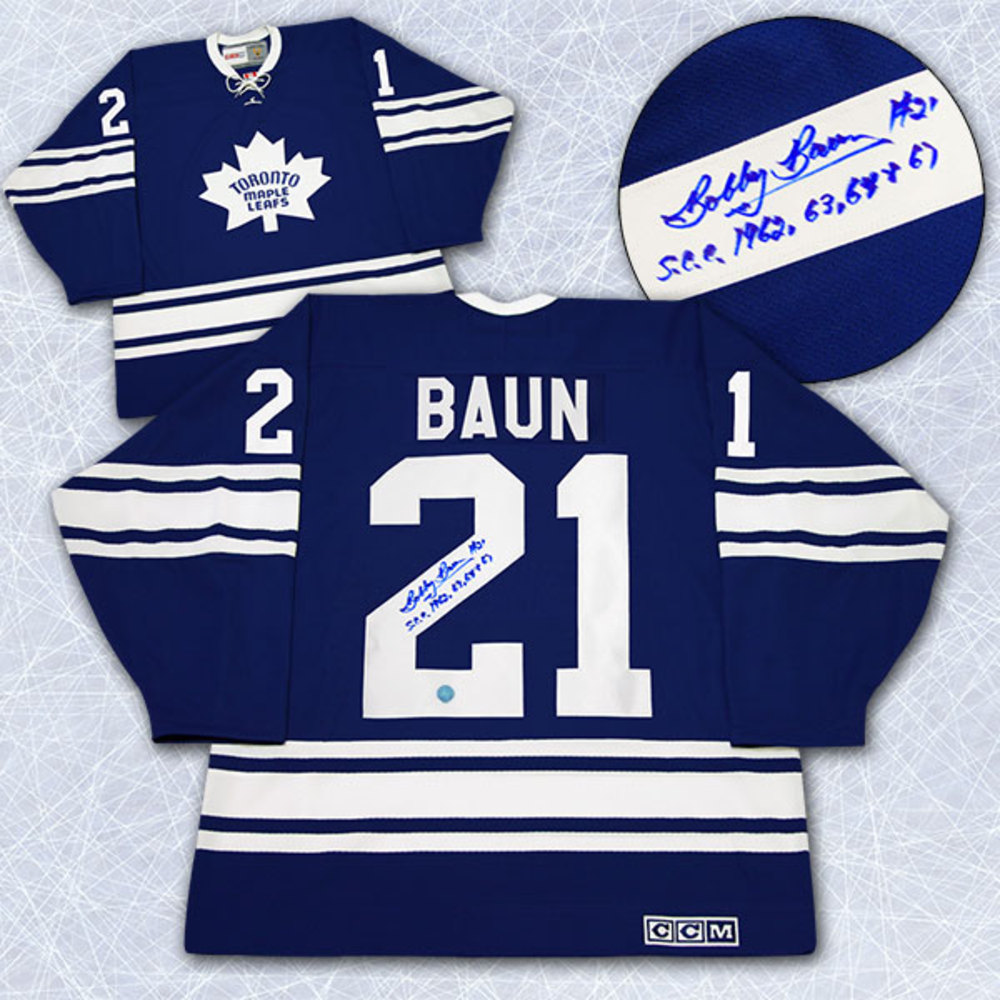 Bobby Baun Toronto Maple Leafs Autographed 1967 Stanley Cup Retro CCM Jersey