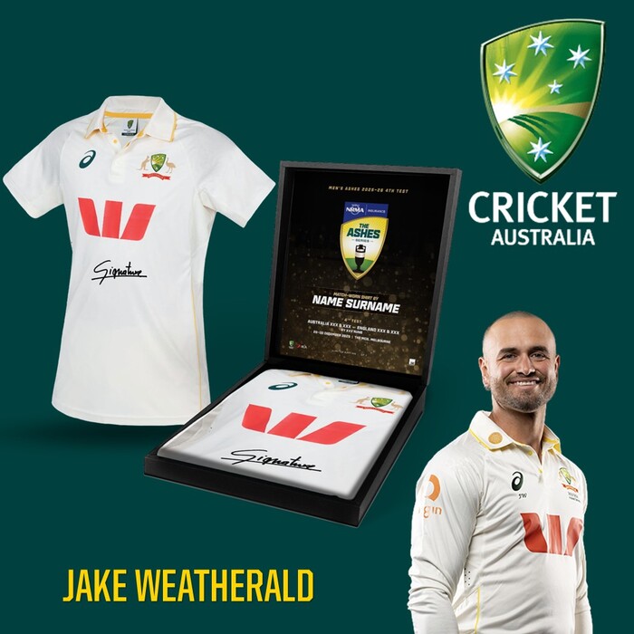 Photo of Jake Weatherald Australia v England Ashes 4th Test Signed Match-Worn Shirt