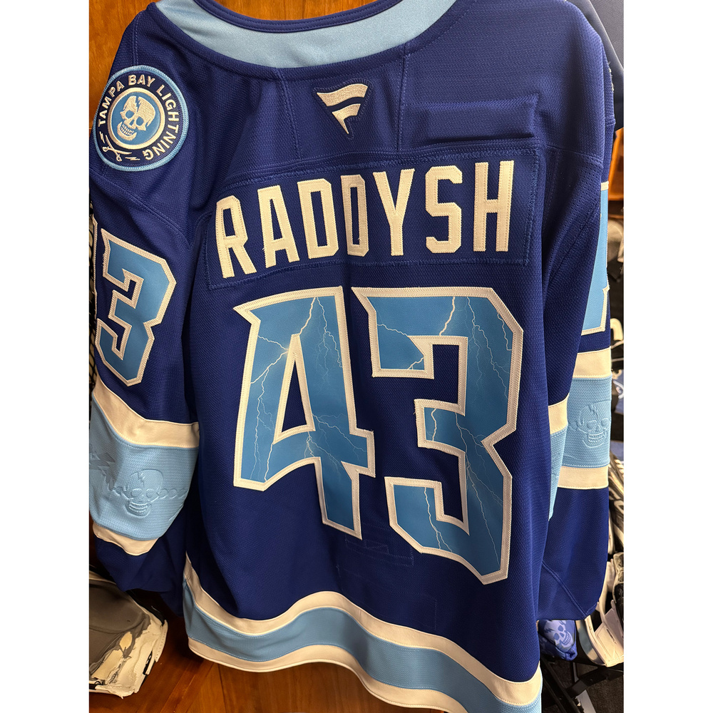 Darren Raddysh Tampa Bay Lightning #43 2026 NHL Stadium Series Game-Used Blue Jersey - Worn During the 1st Period on February 1, 2026 - Size 56
