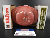 HOF - Oilers Earl Campbell Signed Authentic Football with 100 Seasons Lo...