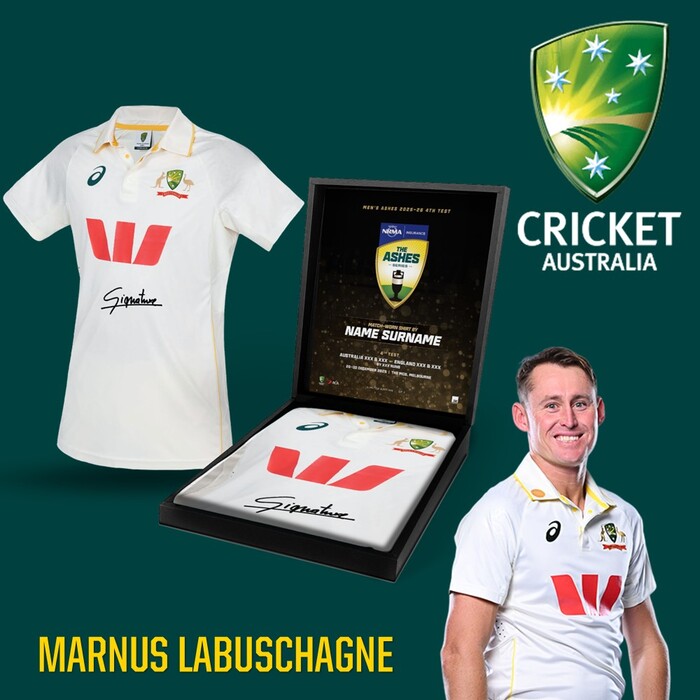 Photo of Marnus Labuschagne Australia v England Ashes 4th Test Signed Match-Worn Shirt