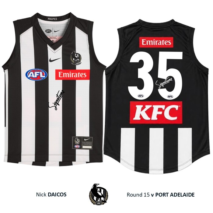 Photo of Nick Daicos #35 Collingwood 2026 Home Match-Worn Guernsey