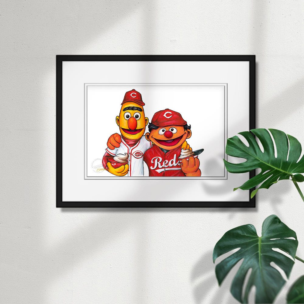 Bert & Ernie - Cincinnati Reds - Limited Edition Print of 100 by