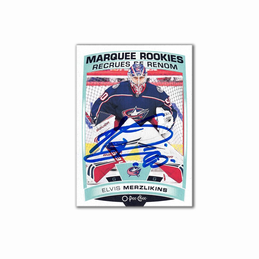 2019-21 OPC Marquee Rookies #626 ELVIS MERZLIKINS Autographed Rookie Card