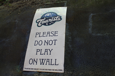 Do Not Play on the Wall Vertical Sign