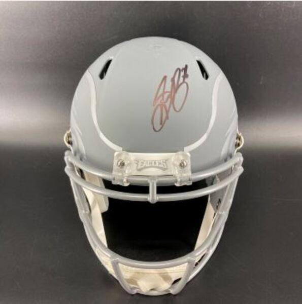 Eagles - Saquon Barkley Signed Slate Replica Helmet