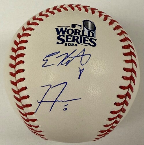 Freddie Freeman & Kike Hernandez Dual Autographed 2024 WS Logo
