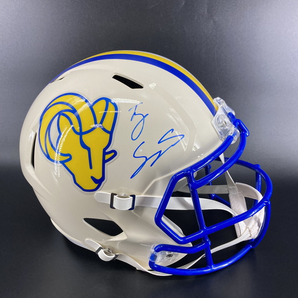 NFL - Rams Ty Simpson Signed Retro Replica Speed Helmet