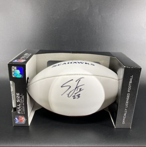 Seahawks - Sydney Jones Signed Panel Ball With Seahawks Logo (Not Authen...