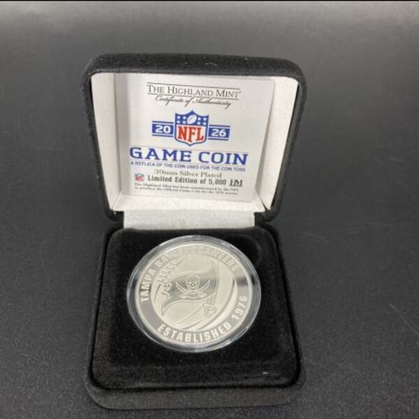 Buccaneers Silver Plated Flip Coin 