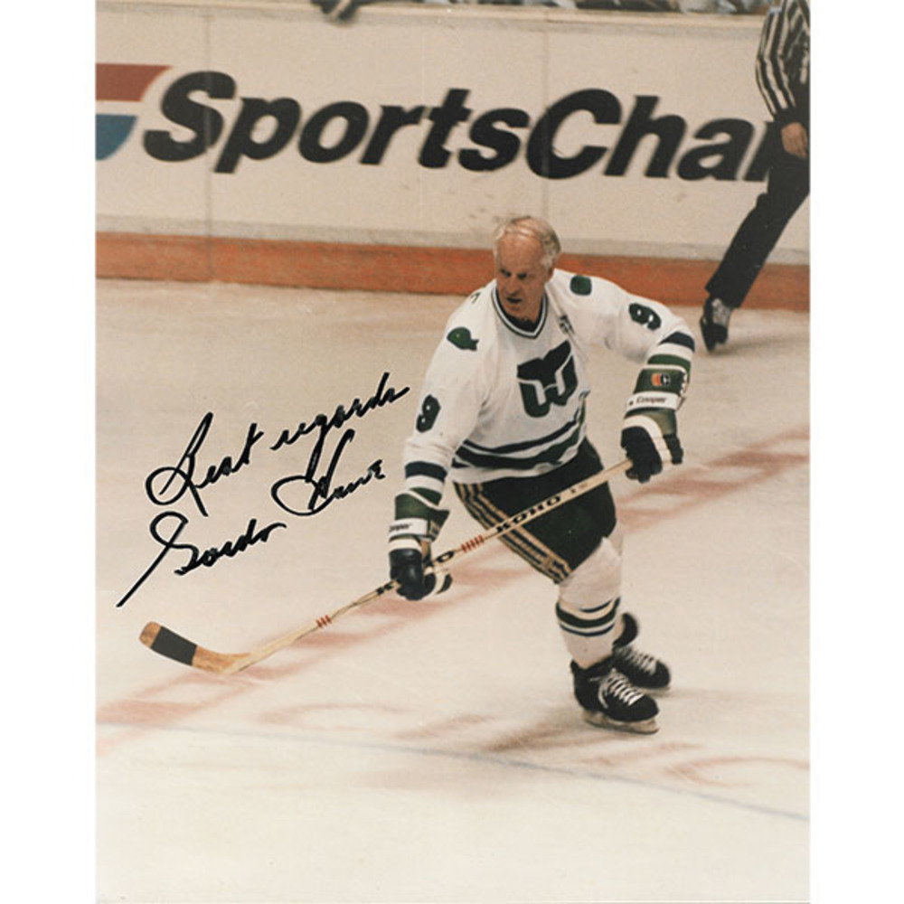 Gordie Howe Autographed Hartford Whalers 8X10 Photo w/BEST REGARDS