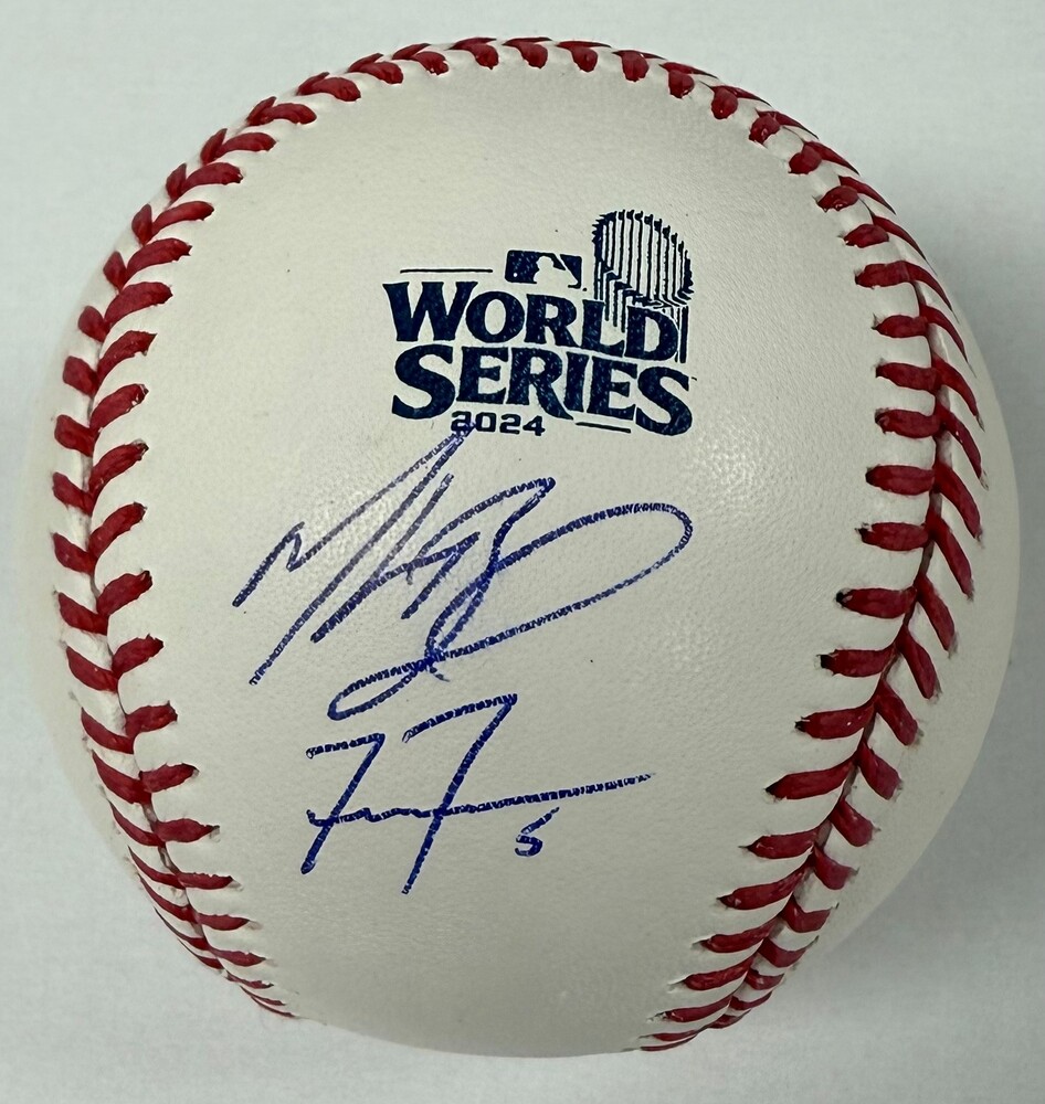 Freddie Freeman & Mookie Betts Dual Autographed 2024 WS Logo