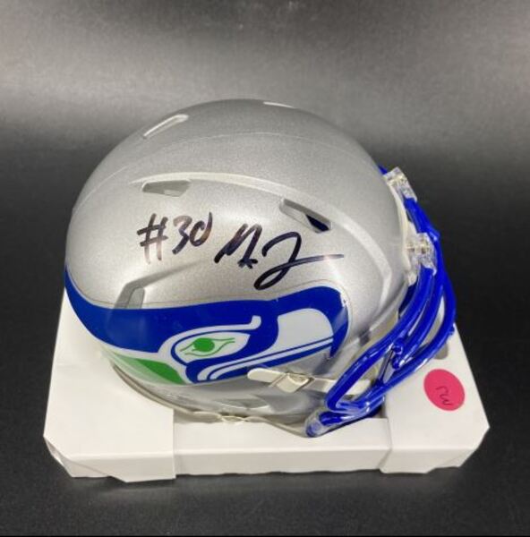 Seahawks - Michaael Jackson Signed Throwback Mini Helmet (Not Authentica...