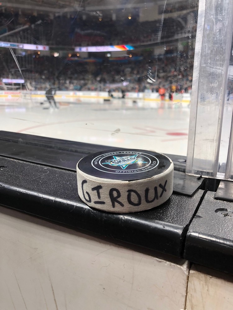 Claude Giroux Philadelphia Flyers Metropolitan Division Gatorade NHL Puck Control Event-Used Puck