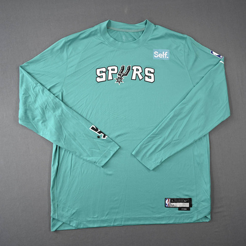 Image of Sochan, Jeremy - San Antonio Spurs - Game-Issued City Edition Long-Sleeved Shooting Shirt - 2022-23 NBA Season