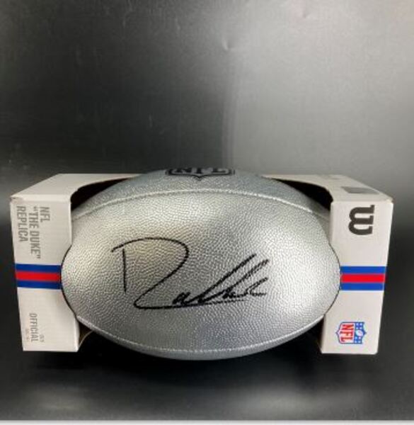 NFL - Steelers Drew Allar Signed Silver Composite Football