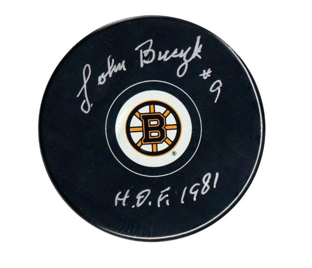 Johny Bucyk Signed Puck Bruins Insc
