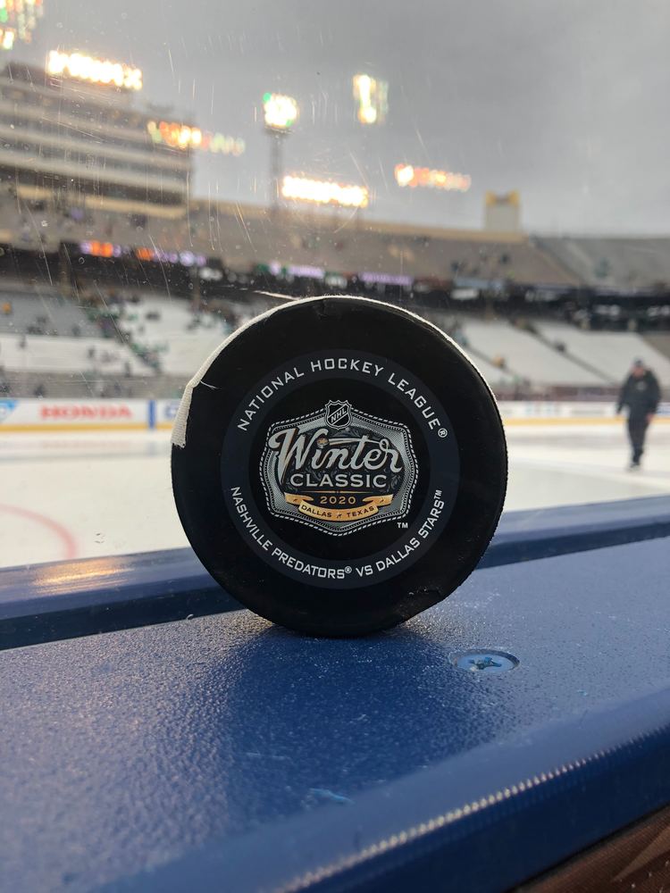 Dante Fabbro Nashville Predators Game-Used Goal Puck from the 2020 NHL Winter Classic on January 1, 2020 vs. Dallas Stars