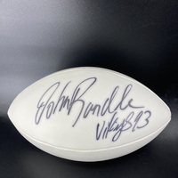 HOF - Vikings John Randle Signed Panel Ball With Vikings 93 Inscription