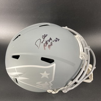 HOF - Patriots Darrelle Revis Signed Replica Slate Speed Helmet with HOF...